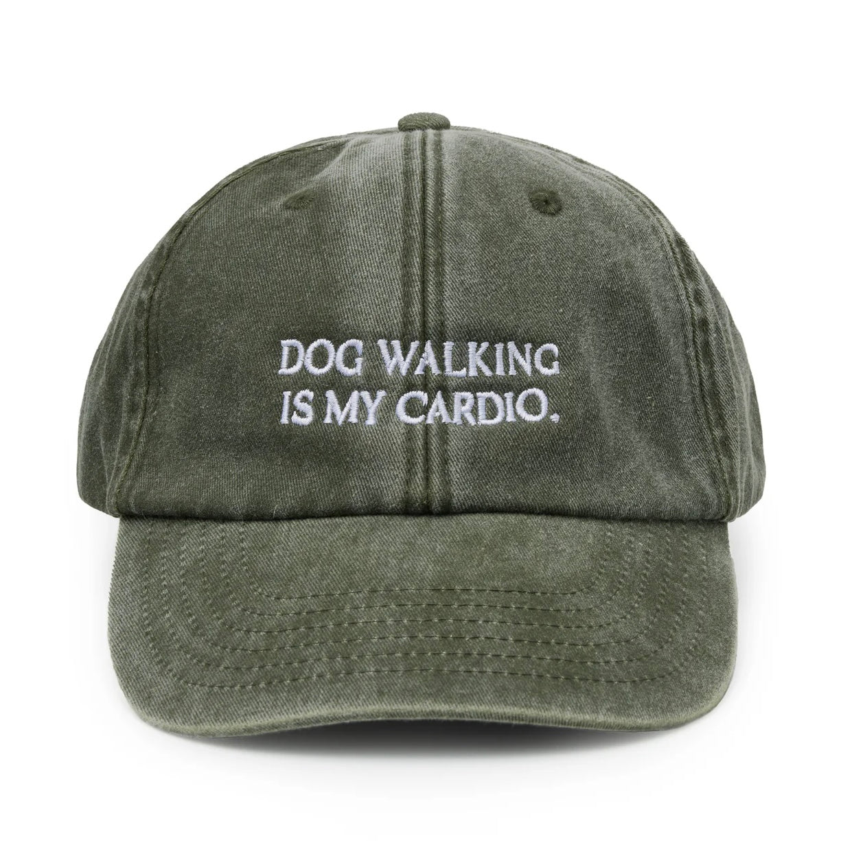 Dog walking is my cardio cap vintage green