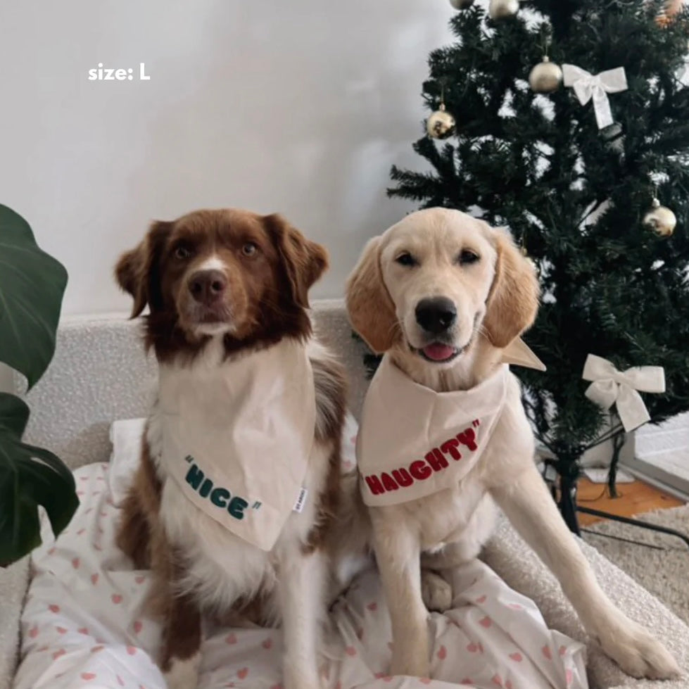 PRE ORDER Christmas dog bandana naughty nice