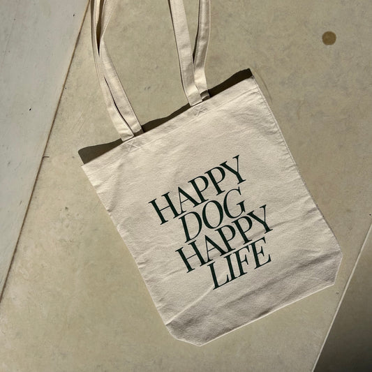 Happy dog Happy life Tote Bag