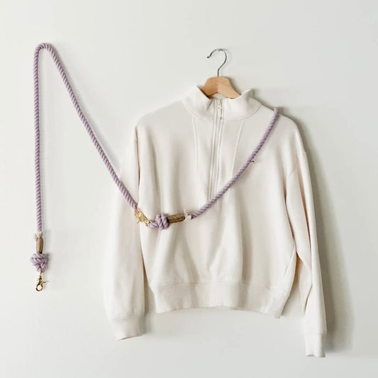 Freihändige Hundeleine aus Seil Lavendelfelder