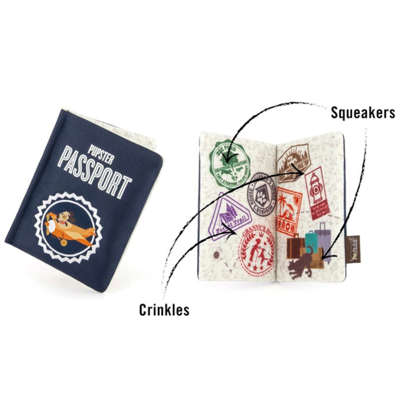 Pupster Passport plush toy D O G E S T