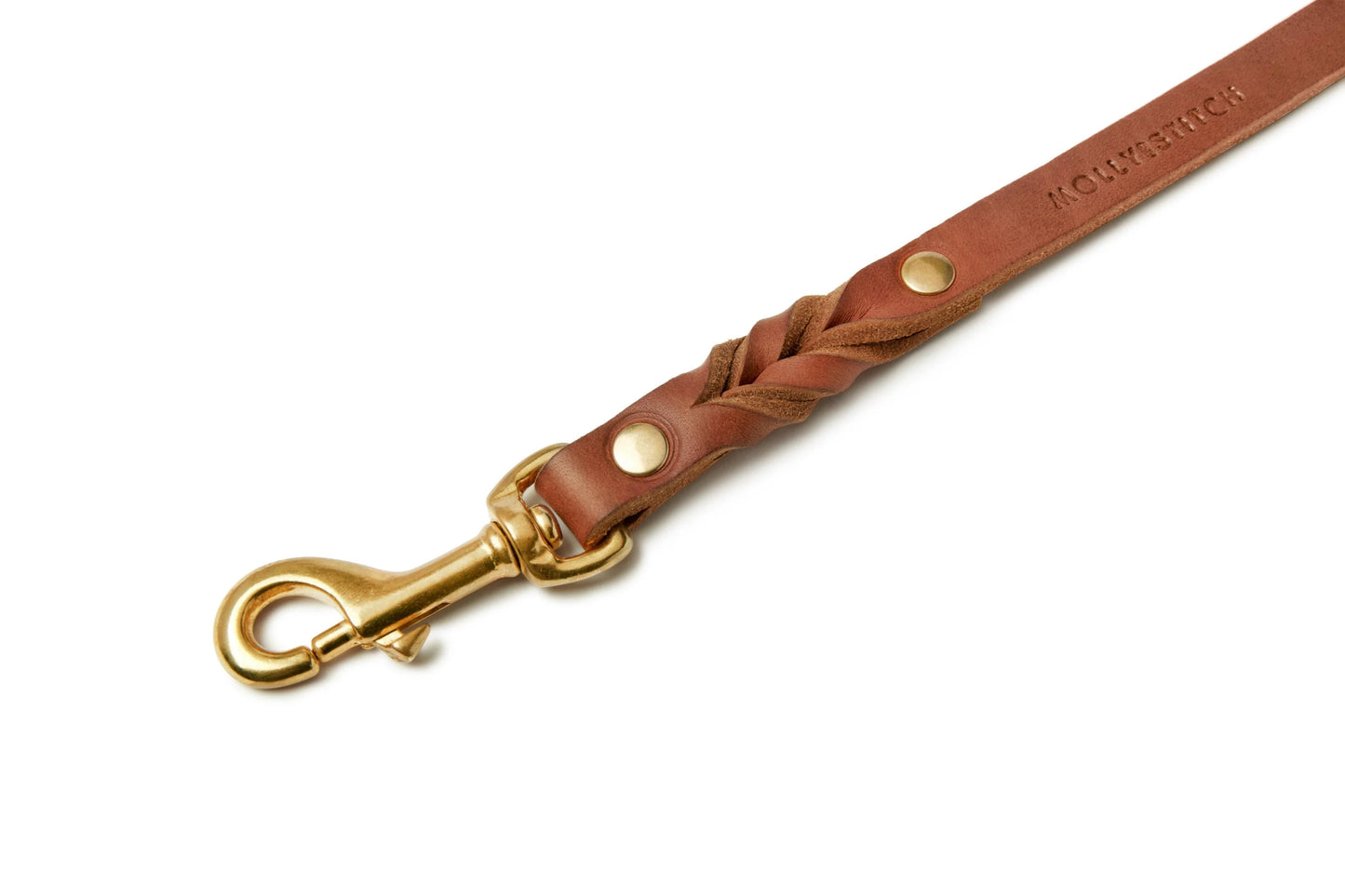 Butter leather 3X adjustable dog leash Sahara cognac