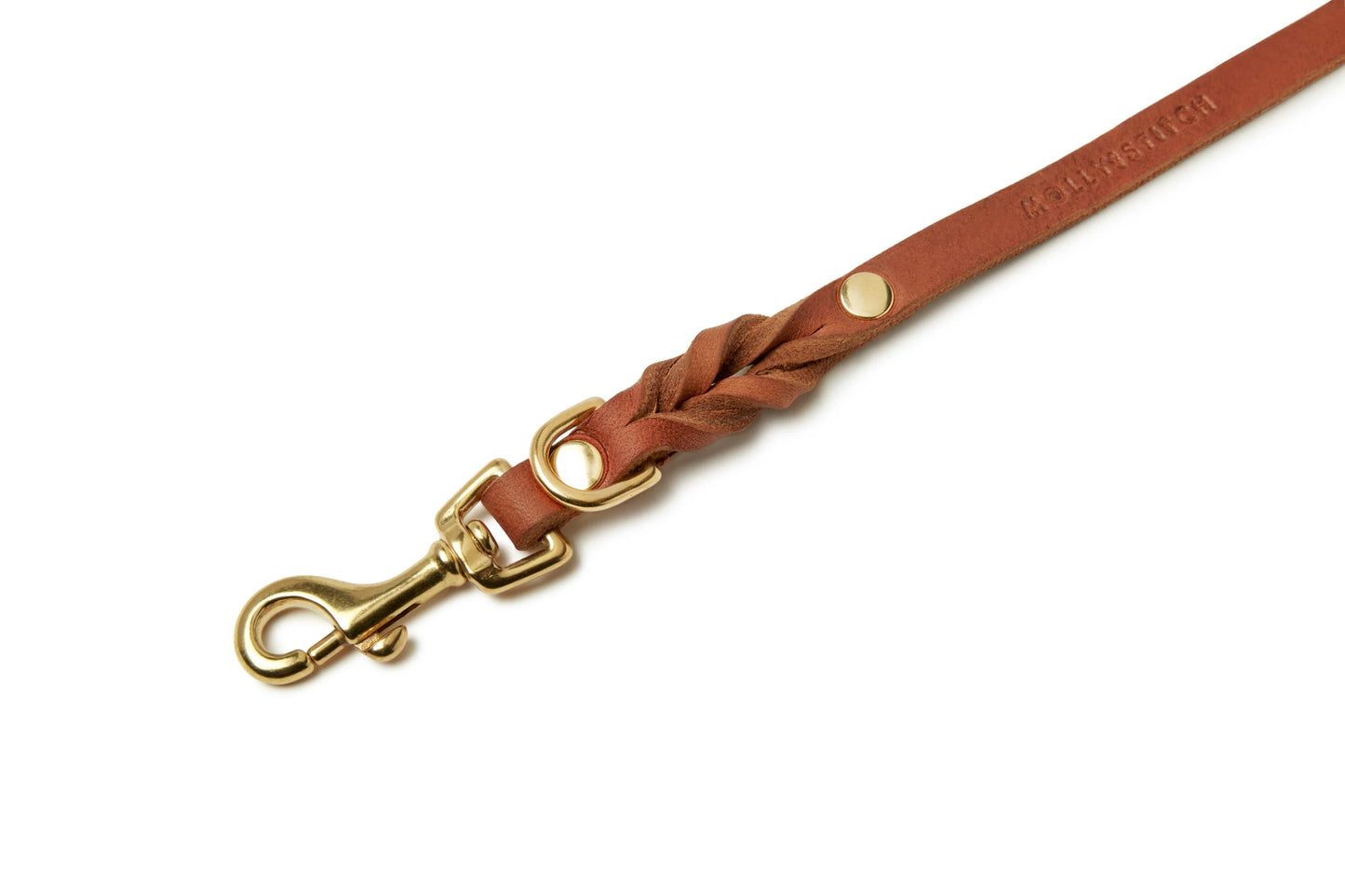 Butter leather city dog leash Sahara Cognac