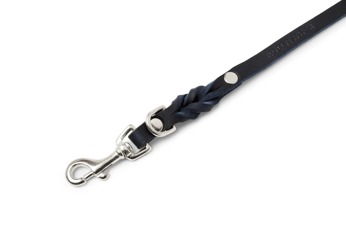 Butter leather 3X adjustable dog leash Navy Blue