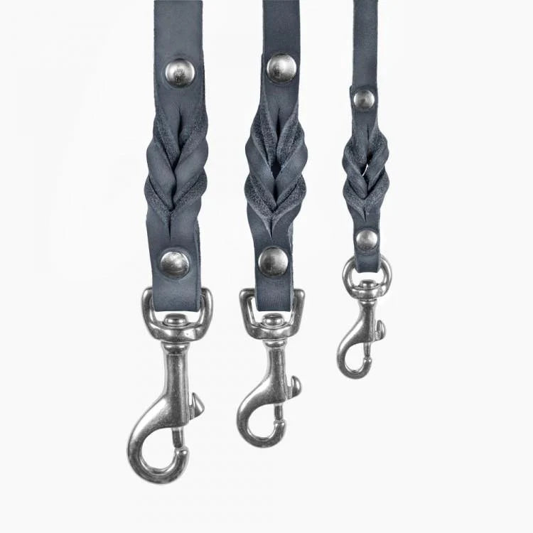 Butter leather city dog leash Timeless Grey