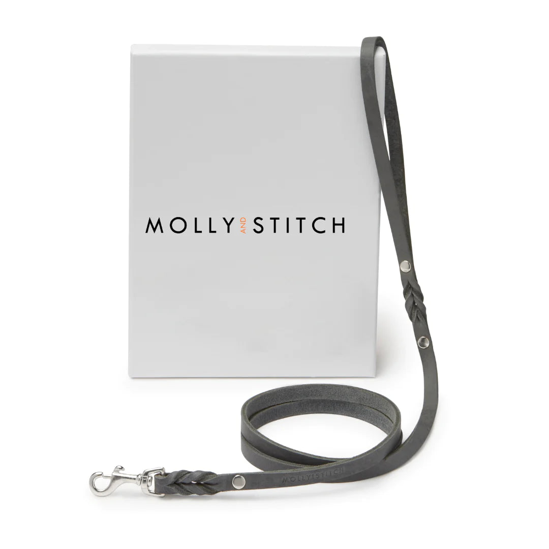 Butter leather city dog leash Timeless Grey