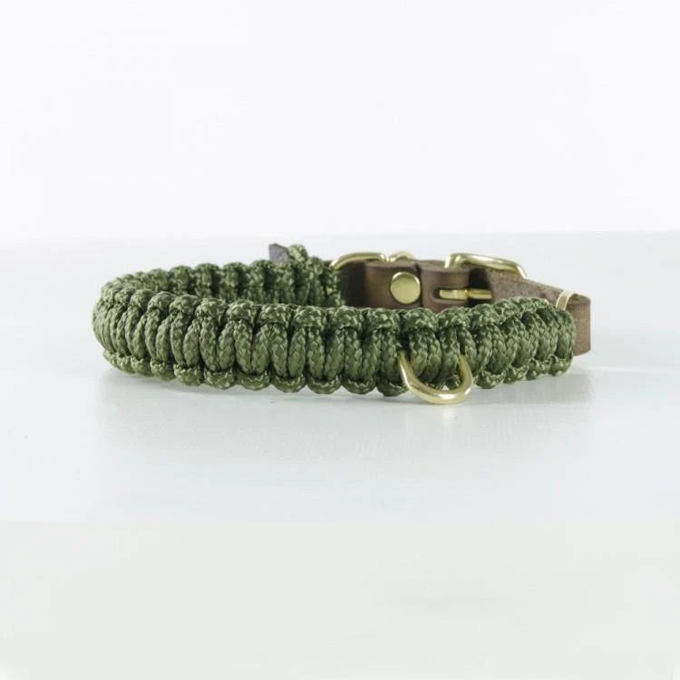 Touch of leather dog collar Military