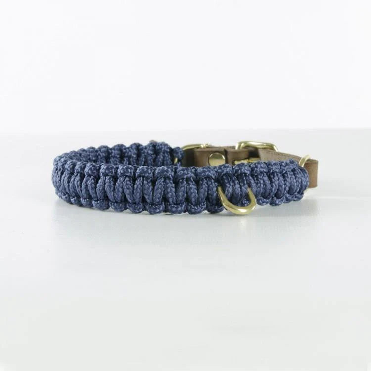 Touch of leather dog collar Navy