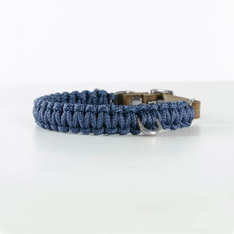 Touch of leather dog collar Navy