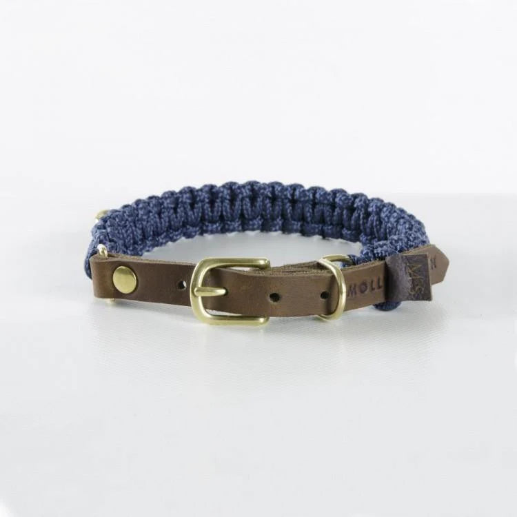 Touch of leather dog collar Navy