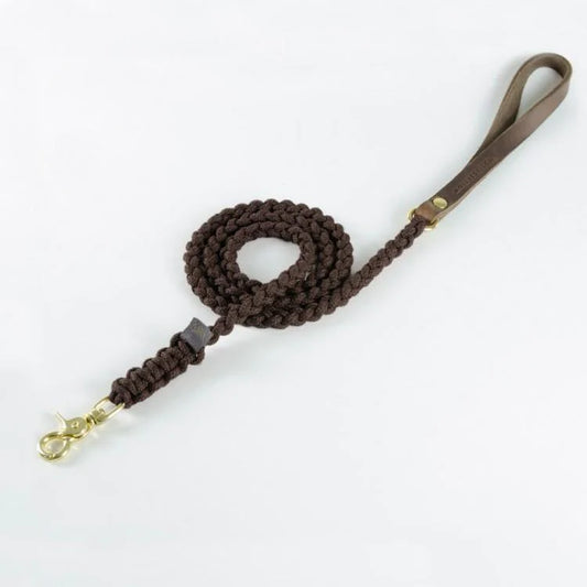 Touch of leather dog leash Chocolate