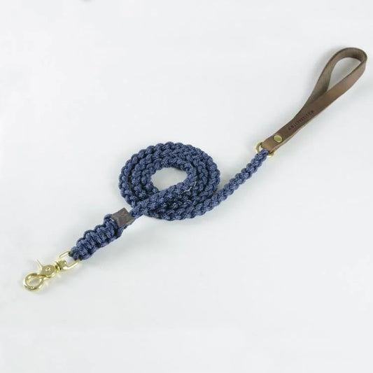 Touch of leather dog leash Navy