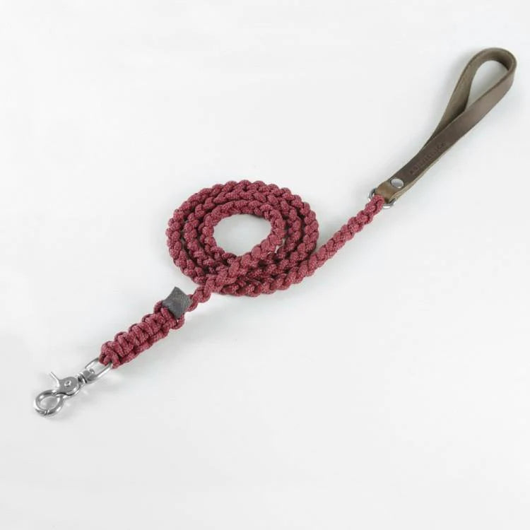 Touch of leather dog leash Redwine